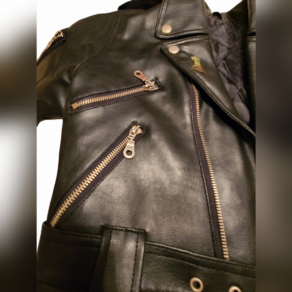 Black Childs size 7 leather coat - Picture 10 of 16